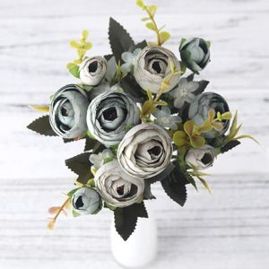 FLEUR ARTIFICIELLE grise - Fleurs artificielles vintages rose thé en 