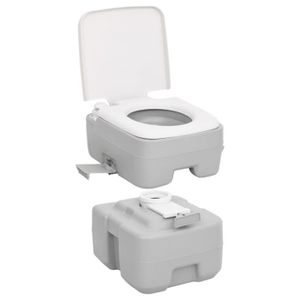 WC - TOILETTES Drfeify Toilette de camping portable gris et blanc 20+10 L PEHD HB013