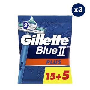RASOIR MÉCANIQUE 3x20 Rasoirs Jetables Gillette Blue II Plus