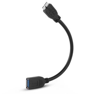 Câble USB-A Femelle vers Micro-USB Mâle OTG avec entrée alimentation  auxiliaire 20cm - Audiophonics