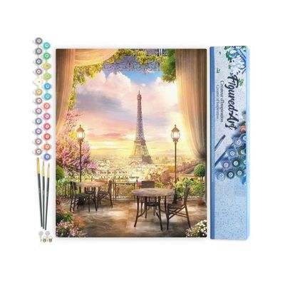 Figured’Art – Peinture Par Numéros – La Grenouille Revenant Du Shopping – 40x50 Cm – Kit Complet – Loisir Créatif