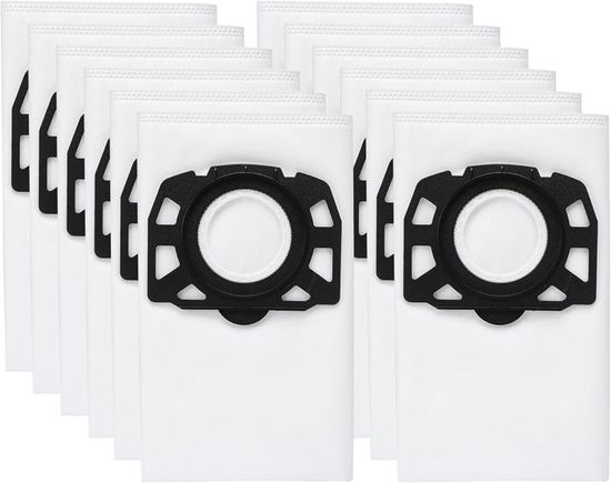 Lot De 12 Sacs KFI 357 Compatibles Kärcher WD2 Plus / WD3 / SE 4001 / SE 4002 – Sacs Filtrants Aspirateur Kärcher 2.863-314.0