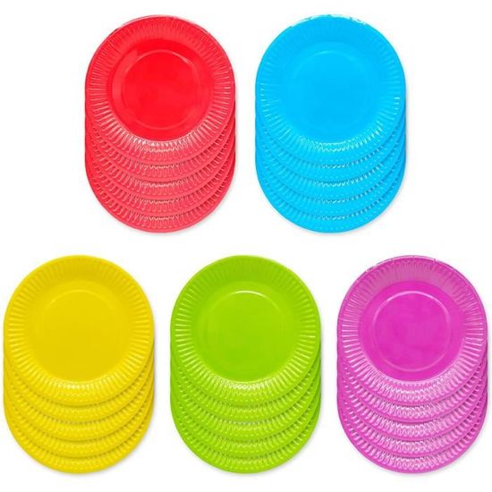 48 Assiettes En Carton Vert Sauge | 17.8cm | 4 Couleurs Dégradées | Pour Fête Et Anniversaire