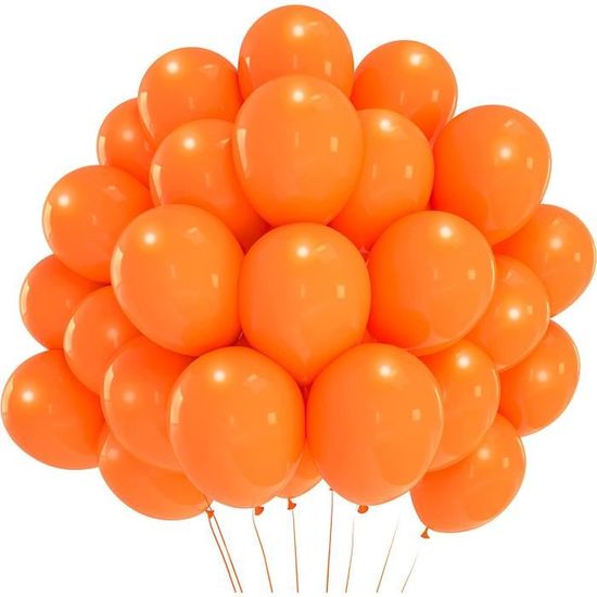Ballon de baudruche Orange 30 cm, Ballon gonflable pas cher - Badaboum