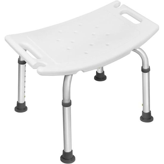 Tabouret Douche Renforcé Antidérapant DUMALD - Siège Bain Sécurité Maximale, Hauteur Ajustable Pour Personnes Âgées