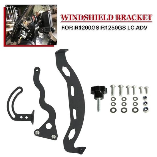 Kit De Fixation Pare-brise BMW R1200GS 2004-2012 - Boulons Alliage Aluminium Noir - Paire - 6