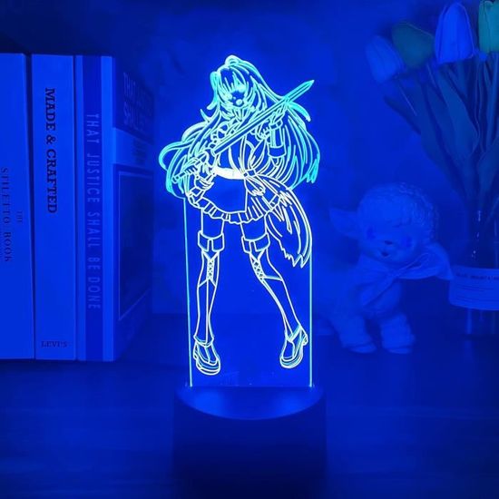 Veilleuse 3D Pour Enfants Manga Goku Télécommande 16 Couleurs Changement LED Illusion Lampe Et