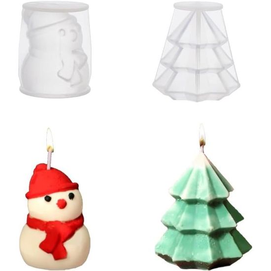 Moules En Silicone Bonhomme De Neige - 2Pcs Pour Résine Époxy, Bougies, Savon DIY | Déco Noël & Cadeaux Créatifs