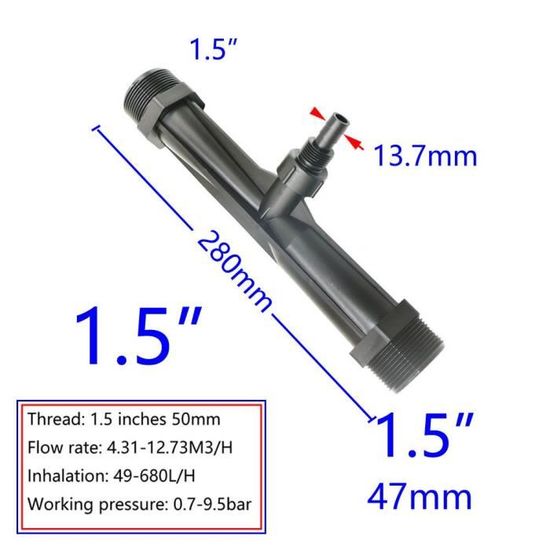 Injecteur Engrais Venturi G1/2 Garsent - Outil Irrigation Plastique Pour Jardin Et Agriculture
