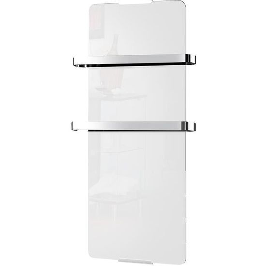 Radiateur sèche-serviette électrique 1200W blanc - Chemin'arte - Thermostat électronique