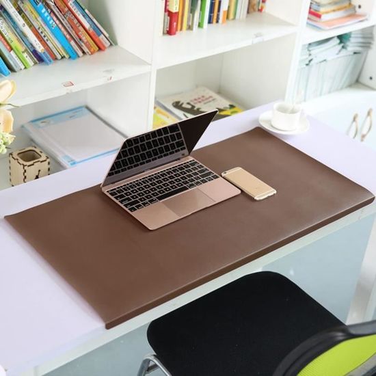 Sous-Main Bureau Double Face 60x40 Cm - Cuir Synthétique, Antidérapant, Imperméable, Multicolor