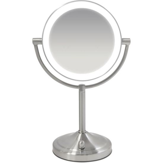 Miroir à double face HoMedics Beauty Spa avec DEL gradable - éclairage application maquillage + coiffage, grossissement normal / 7x
