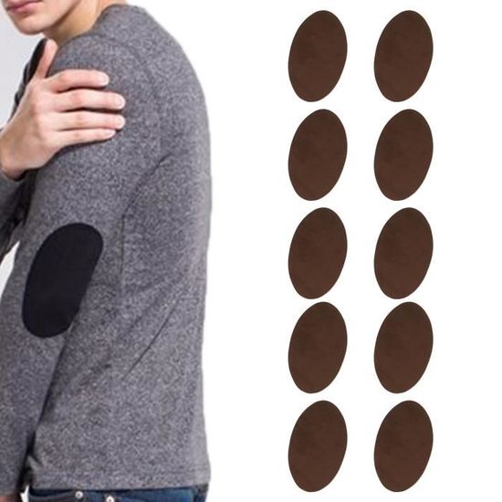 10 Patchs Ovales En Velours / Cuir PU – Pour Réparer Coudes, Genoux, Ou Décorer Vêtements Et Sacs