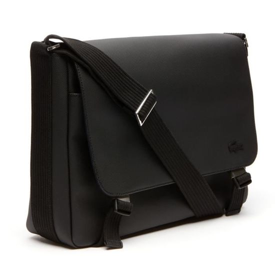 LACOSTE Men s Classic Messenger Bag Black 55040 Noir Cdiscount Bagagerie Maroquinerie