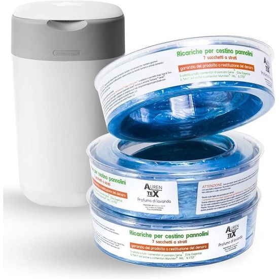 12 Recharges De Sacs Pour Poubelle à Couches Tommee Tippee - Compatible Litter Genie, Sacs Violet Longueur 4,5m