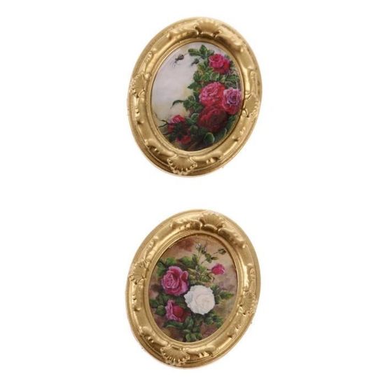Miniature Arrangement Fleurs Roses 1/12 Pour Maison De Poupée - Fenêtre Déco - Vintage