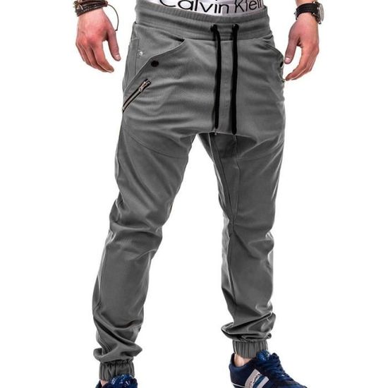 Pantalon Cargo Homme Jogging Multi-poches – Élastique, Cordon Serrage, Pour Travail, Sport Ou Décontracté