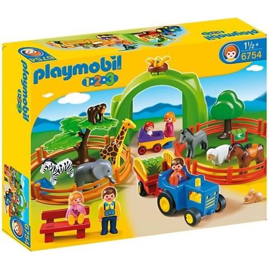 PLAYMOBIL 1.2.3. - Coffret Grand Zoo - Mixte - 28 pièces - A