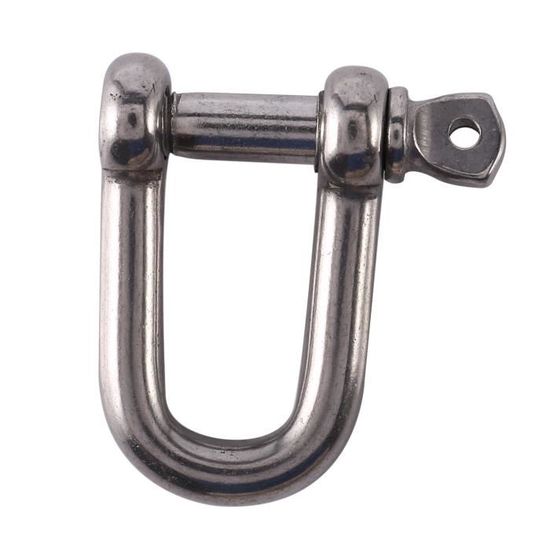 4 Stück D-Schäkel M6 X 38 Mm – Kurz, Gerade D-Form, Edelstahl AISI 316, Bruchlast Ca. 1500 Kg
