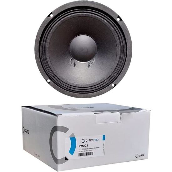 Woofer Ciare HW203 8 Pollici (20 Cm) - 80 Watt RMS, 180 Watt Max, 8 Ohm, 91 DB, Sospensione In Gomma, Per Impianti Hi-fi Casa