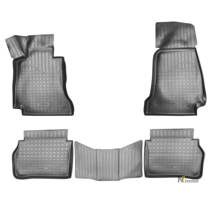 Tapis De Sol Caoutchouc 3D Pour Mercedes Classe E W212/S212 2009-2016 | Bord Haut, Noir, Antidérapant, Toutes Saisons