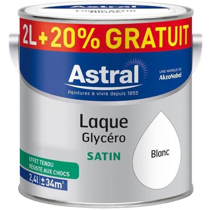 Laque satin 2L + 20% gratuit blanc