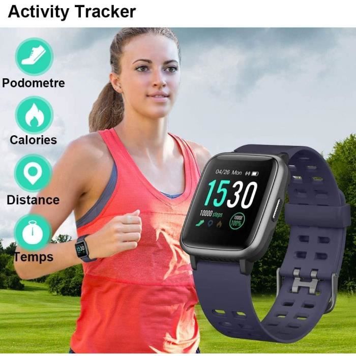 YAMAY Montre Connectée Femmes Homme Montre Intelligente Android iOS Smartwatch Vibrante Bracelet Connecté Cardio Montre Sport Etanch