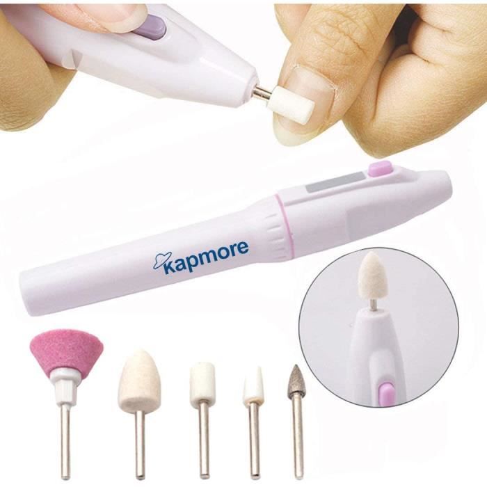 Manucure Electrique, Kapmore 5 en 1 Lime À Ongles Électrique Set Ponceuse Manucure Système de Polissage des Ongles des Mains