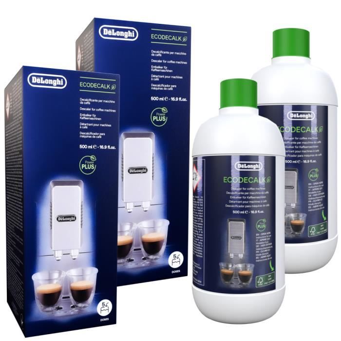 2x Delonghi Detartrant ecoloqique 500ml, accessoires pour cafetiere DeLonghi BCO 260.CD.1