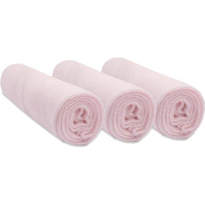 Lot de 3 housses pour Matelas à Langer 50x70 rose