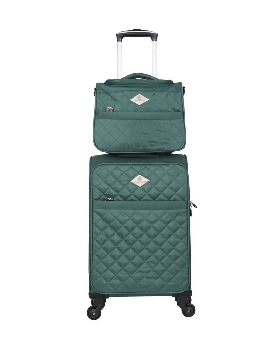 GERARD PASQUIER – SET DE 2 VALISES - Polyester – 57cm – 4 roues – LILAS – VERT