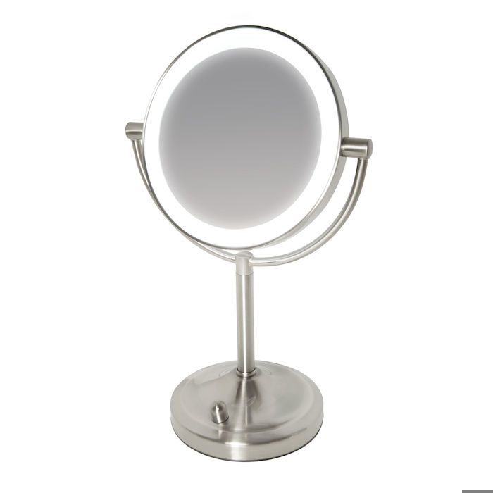 Miroir à double face HoMedics Beauty Spa avec DEL gradable - éclairage application maquillage + coiffage, grossissement normal / 7x