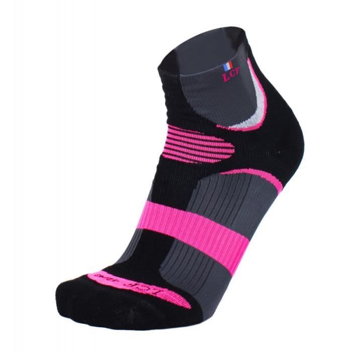 La Chaussette de France Running modele Sierra noir/rose
