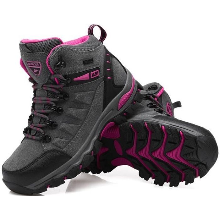 Chaussures Randonnée Femme Maintien Confort Respirant - Gris
