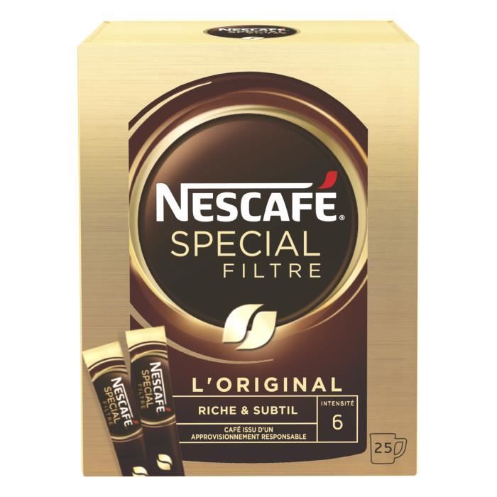 LOT DE 4 - NESCAFE Café soluble - 25 sticks de 2 g