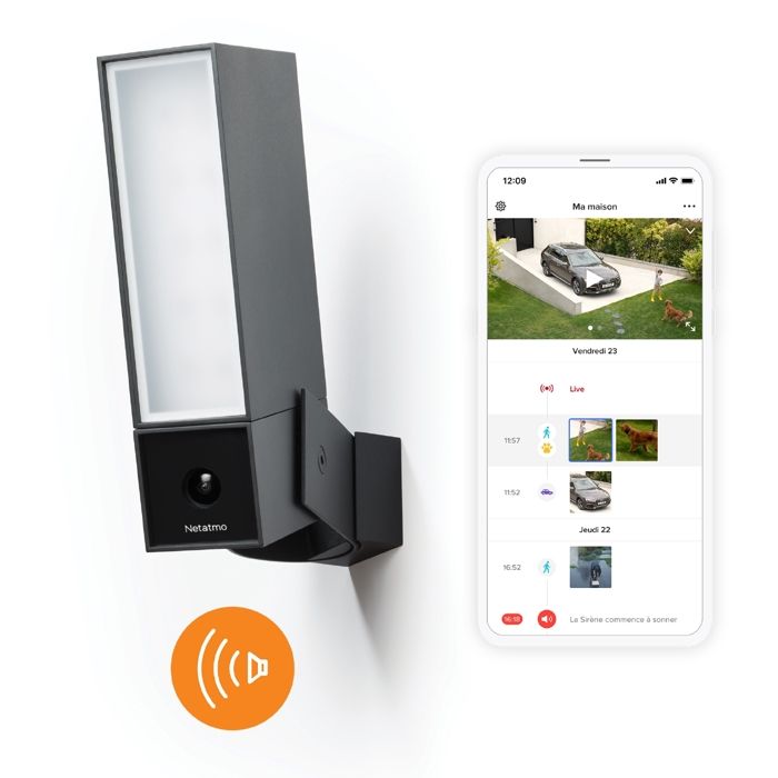 Caméra Extérieure Intelligente et connectée avec sirène NOC-S-PRO Netatmo