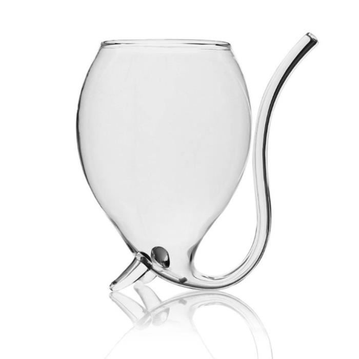 Verre À Vin Avec Tube Pour Boire Contenance 300 Ml Style Diable Vampire pour les soirées à thème le bar la maison