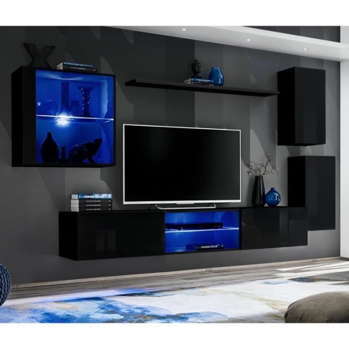Ensemble Meuble Tv Design -switch Xxiii- 250cm Noir - Paris Prix