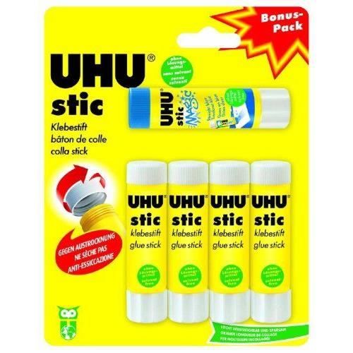 Uhu 45275 Lot de 5 bâtons de colle avec 4 bâtons Stic et 1 bâton Magic Stic 8,2 g (Import Allemagne)