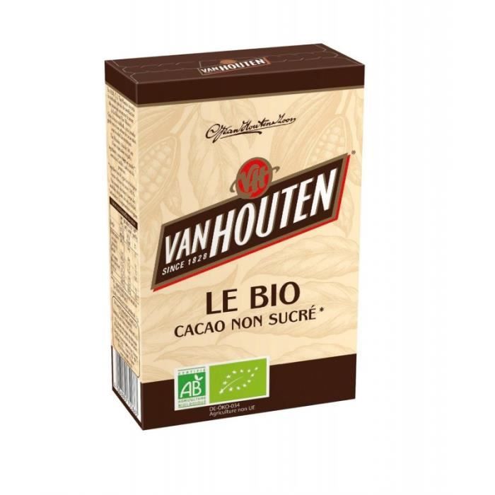 VAN HOUTEN - Le Bio Cacao Non Sucre 125G - Lot De 4