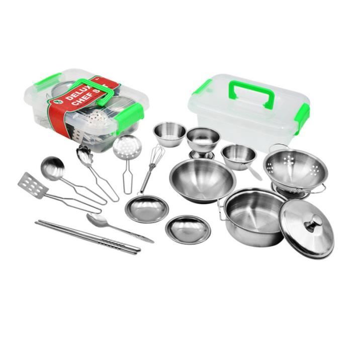 1 ensemble de 17 pièces en acier inoxydable jouets de cuisine ustensiles de pour enfants DOCTOR - NURSE - VETERINARY