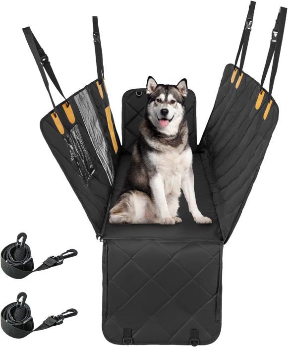 Meilleurs prix pour Panier de Transport de Voiture pour Chien - GOPLUS - Fenêtre en Maille Ceinture de Sécurité Coussin Imperméable Amovible