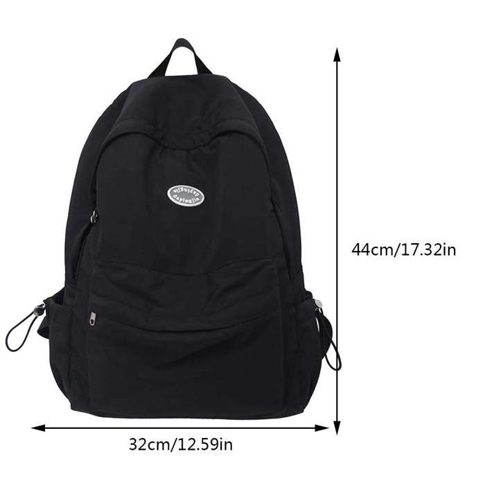 Sac à Dos Fille Version Coréenne - Grand Format, Imperméable, Couleur Unie, Design Mignon Pour Le Lycée