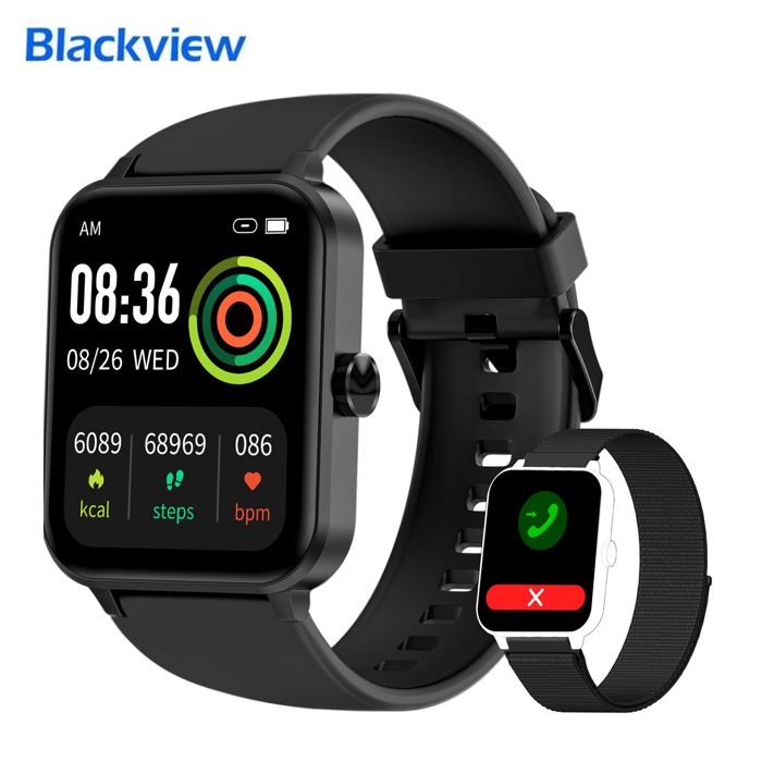 Montre Connectée Homme Femme avec Fréquence cardiaque Oxygène Message  Notification Podomètre-Pour Android iOS Samsung Xiaomi Noir