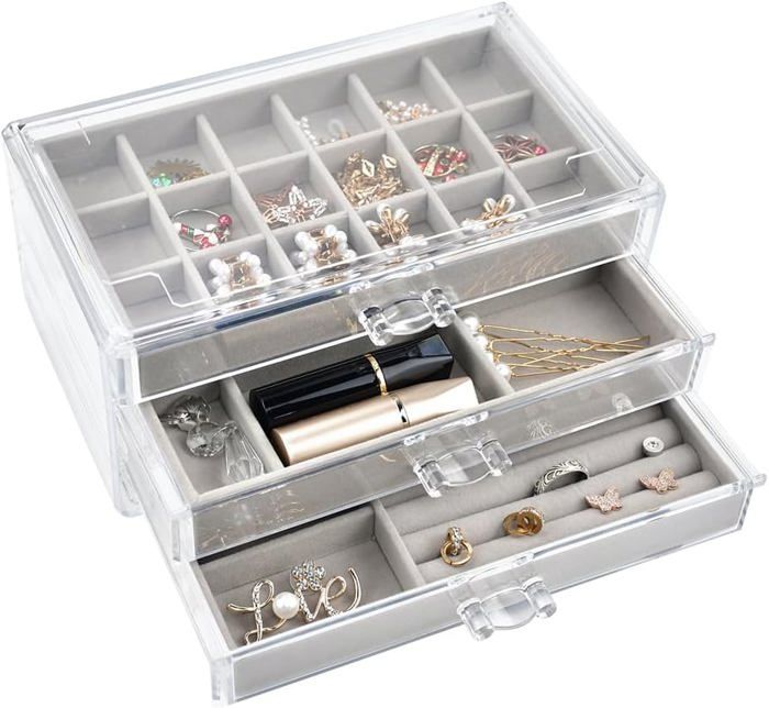 Boîte À Bijoux Transparent 3 Tirois – Boite À Bijoux