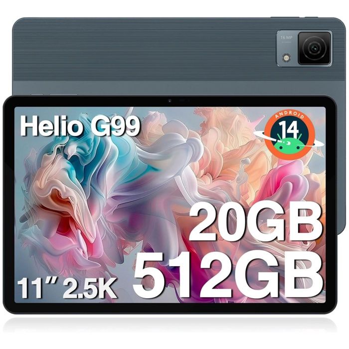 DOOGEE T40 Tablette Tactile 11 8 Go + 512 Go 8580mAh 16MP Android 14 Widevine L1 Dual SIM 4G Tablette PC GPS – Gris