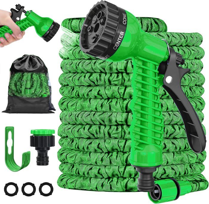 Tuyau Arrosage Extensible 15m Coavoo - Tuyau D'Arrosage 12mm X 10m - Renforcé 4 Couches - Jaune - Avec Raccords - Jardin/Lavage Tuyau Jardin 12mm