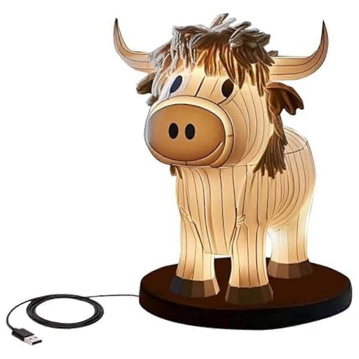 Lampe de table en forme de vache veilleuse de ferme lampe de chevet USB petite lampe de chevet pour la maison ou le bureau