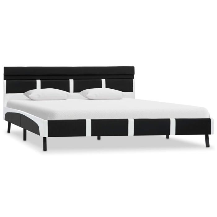 Lit double/Cadre de lit avec LED - Prix Bas - noir 160x200 cm @56703