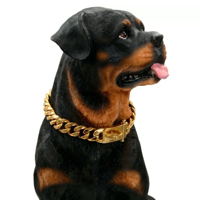 Comparer les prix de Collier pour chien en or avec boucle de conception sécurisée résistant à la mastication (or 18)